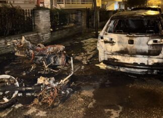 Φωτιά σε μοτοσικλέτα και Ι.Χ. αυτοκίνητο στην Καλαμαριά