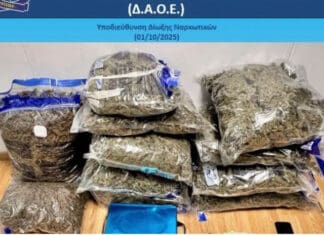 Συνελήφθη 31χρονος για κατοχή και διακίνηση περισσότερων από 34 κιλών ακατέργαστης κάνναβης στην Αττική