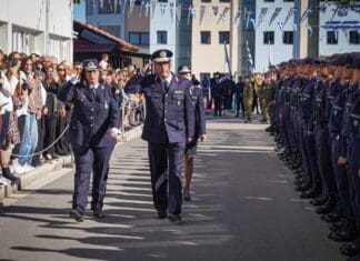 O Ταξίαρχος Κων. Σπανούδης στην τελετή ορκωμοσίας των πρωτοετών Δοκίμων Αστυφυλάκων σειράς 2025-2028