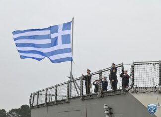Τελετή ονοματοδοσίας, ύψωσης της ελληνικής σημαίας και ένταξης της νεότευκτης Φρεγάτας «ΚΙΜΩΝ» στο Πολεμικό Ναυτικό