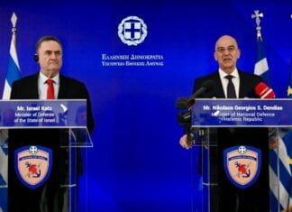 Ν. Δένδιας: Κοινή βούληση Ελλάδας και Ισραήλ για ανάπτυξη της αμυντικής συνεργασίας και εμβάθυνση της στρατηγικής σχέσης