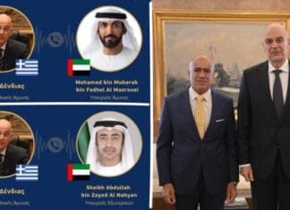 Επαφές Ν. Δένδια με τους υπουργούς Άμυνας και Εξωτερικών των Ηνωμένων Αραβικών Εμιράτων