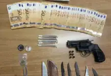 Έλεγχος αστυνομικών της Ομάδας ΔΙ.ΑΣ./Γ.Α.Δ.Α. σε όχημα οδήγησε στη σύλληψη 50χρονου που κατείχε περίστροφο, σουγιάδες, μαχαίρι και φυσίγγια