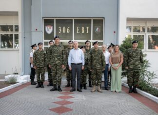Επίσκεψη Θανάση Δαβάκη στο 306 Εργοστάσιο Βάσης Τηλεπικοινωνιών στις Αχαρνές