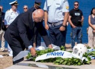 Η ΕΑΑΑ στην τελετή μνήμης του ήρωα πεσόντα Υποσμηναγού (Ι) Νικόλαου Σιαλμά στον Άγιο Ευστράτιο