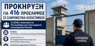 Πρόσληψη 416 ατόμων στη Γενική Γραμματεία Αντεγκληματικής Πολιτικής
