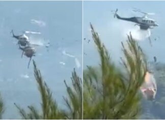 Σύγκρουση πυροσβεστικών ελικοπτέρων στην Ψάθα: Δύο ελαφρά τραυματίες και δύο χωρίς τις αισθήσεις τους