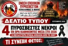 Ένωση Εποχικών Πυροσβεστών Κεφαλληνίας – Ιθάκης: Τέσσερις πυροσβέστες νεκροί εν ώρα καθήκοντος το 2026