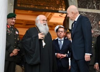 Συνάντηση ΥΕΘΑ Ν. Δένδια με τον Αρχιεπίσκοπο Νέας Ιουστινιανής και πάσης Κύπρου κ.κ. Γεώργιο